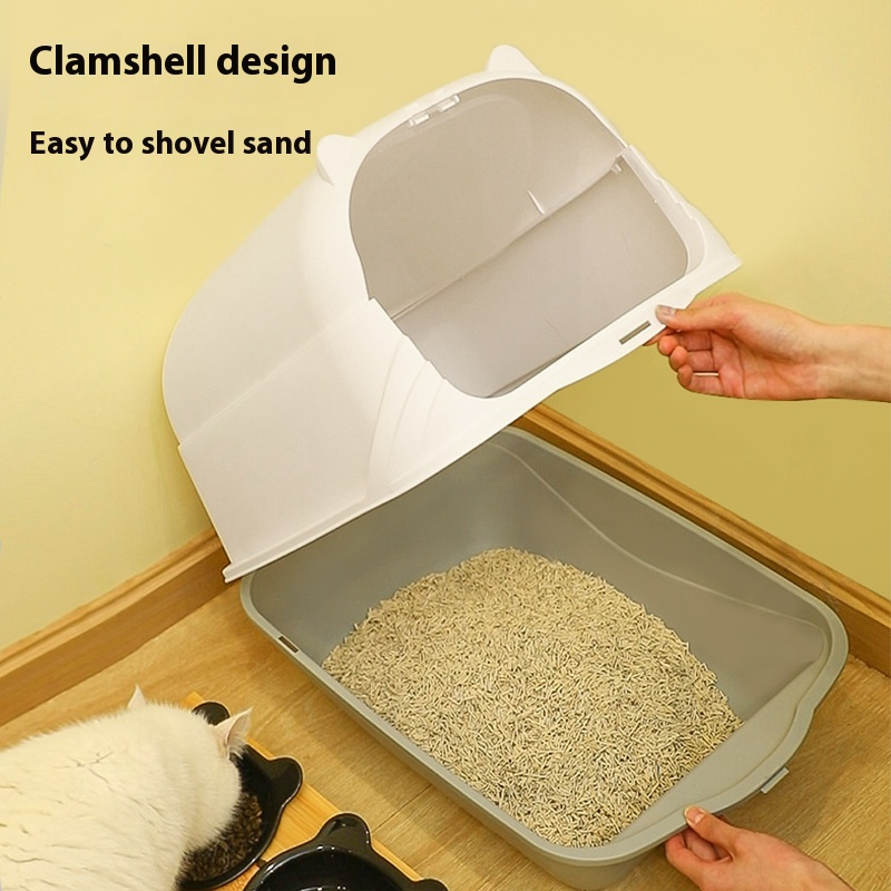 PawZella Large Enclosed Cat Litter Box with Scoop