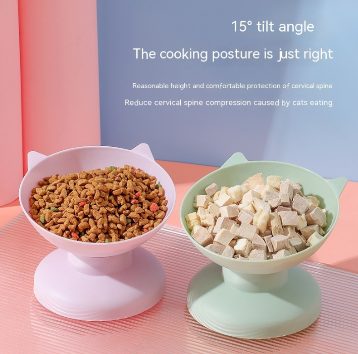 🐾 Pawzella WhiskerBowl™ – Elevated Cat Feeding Bowl 🩷🐱