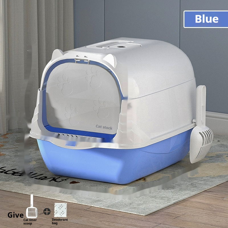 PawZella Large Enclosed Cat Litter Box with Scoop