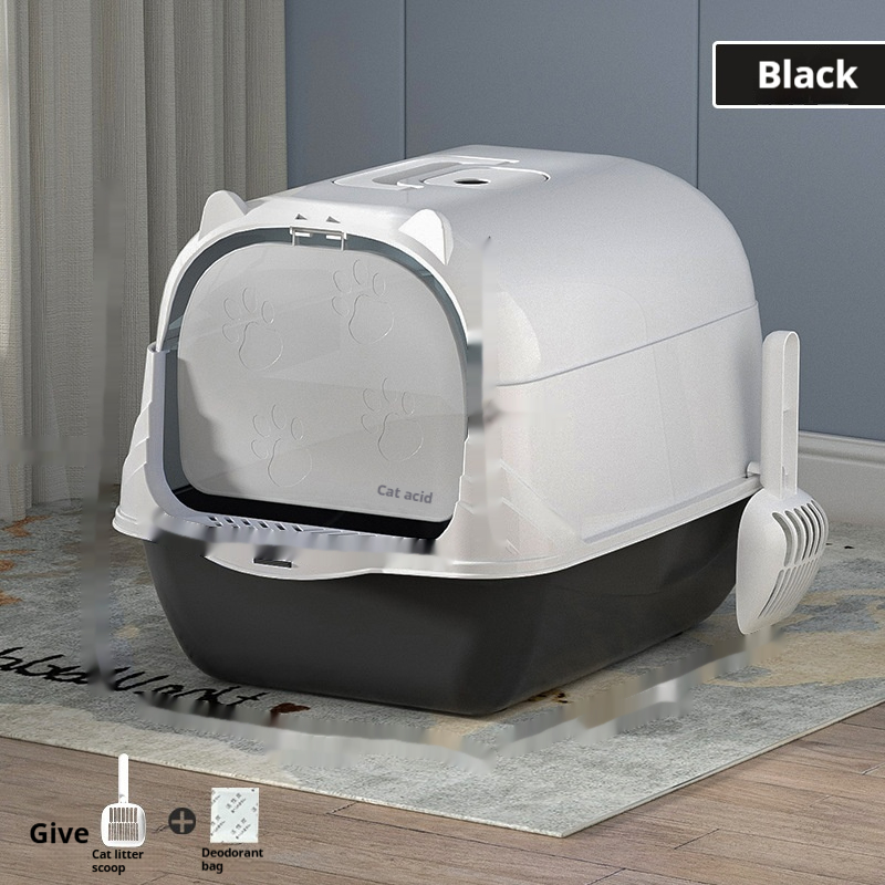 PawZella Large Enclosed Cat Litter Box with Scoop