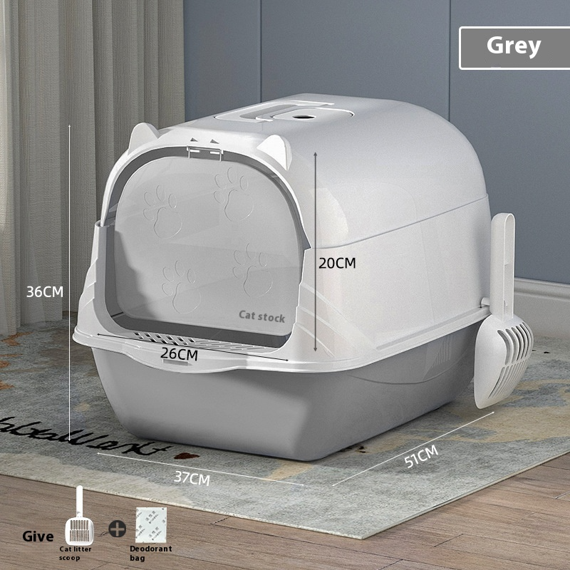 PawZella Large Enclosed Cat Litter Box with Scoop