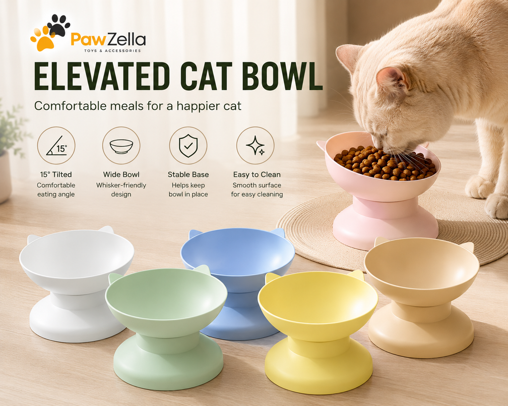 Pawzella Elevated Cat Feeding Bowl