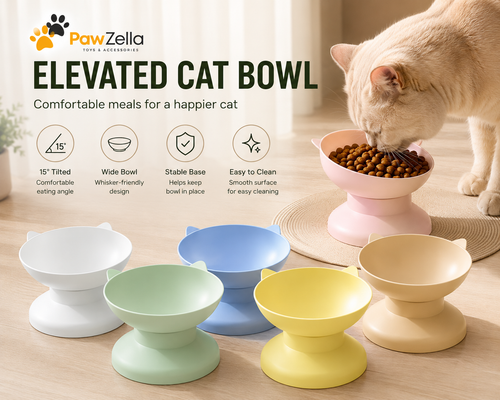 Pawzella Elevated Cat Feeding Bowl