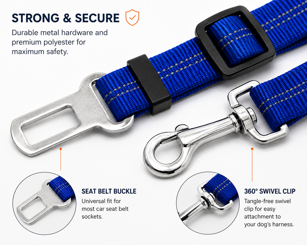 Pawzella Adjustable Dog Car Seat Belt