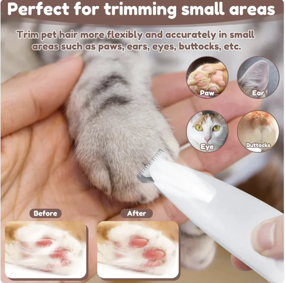 LED-Lit Waterproof Dog Paw Trimmer