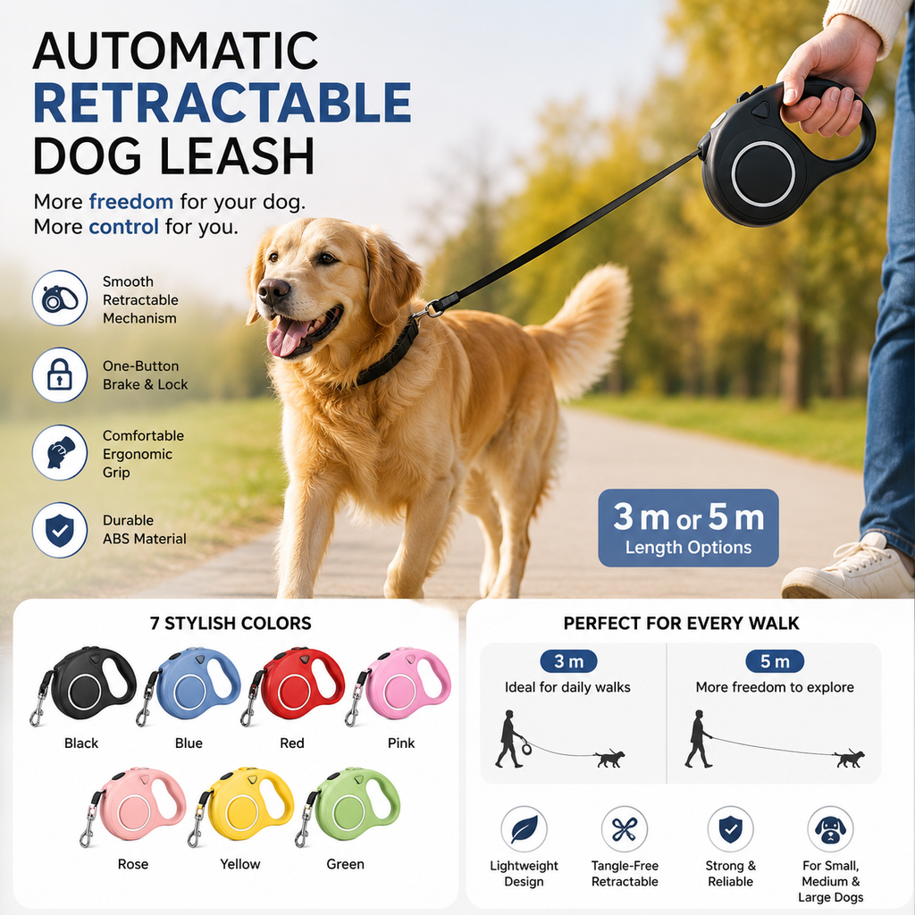 Pawzella Automatic Retractable Dog Leash