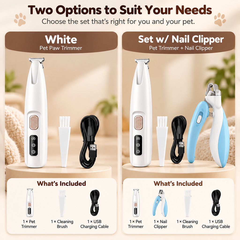 PawZella Paws-Light™ — LED Cordless Pet Paw Trimmer