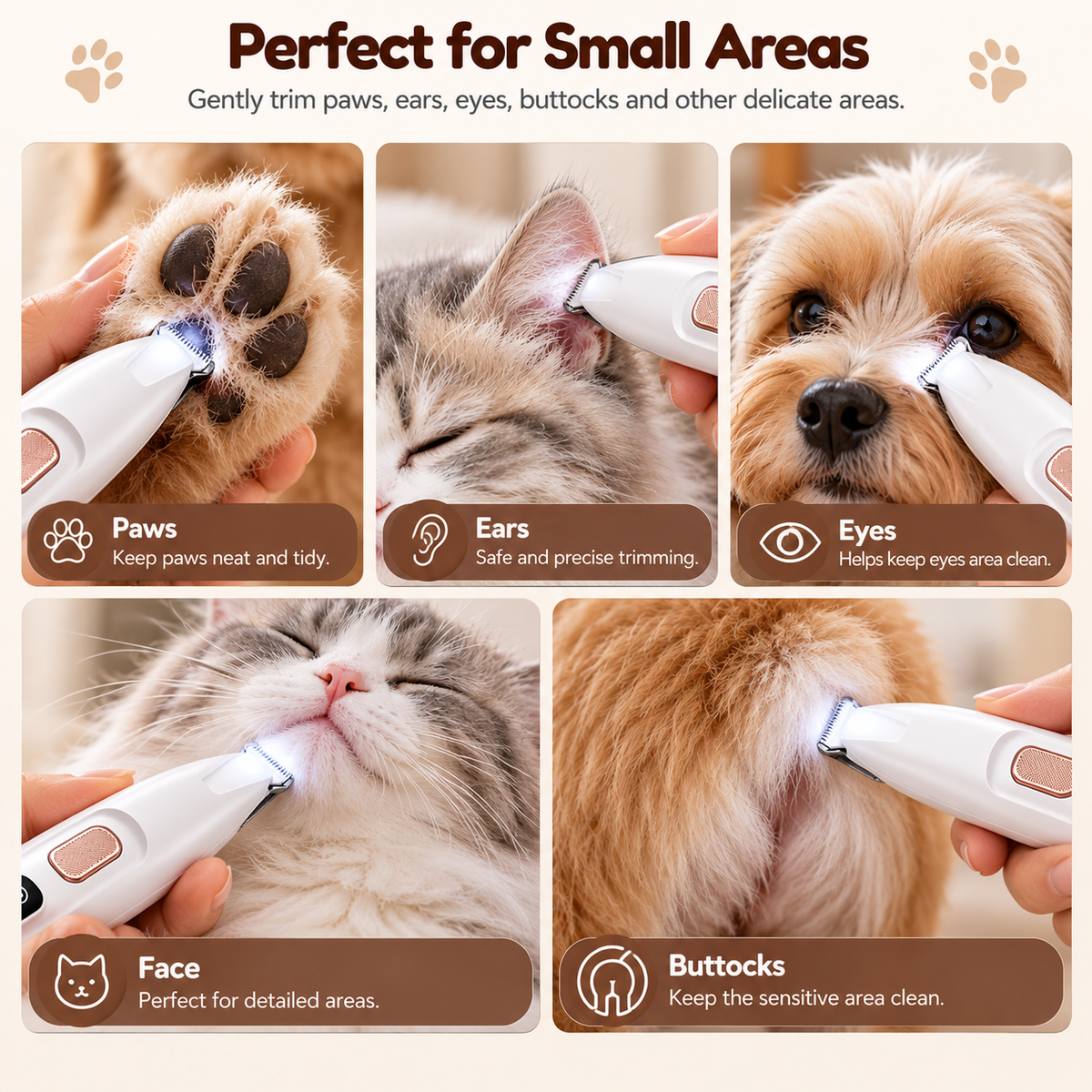 PawZella Paws-Light™ — LED Cordless Pet Paw Trimmer