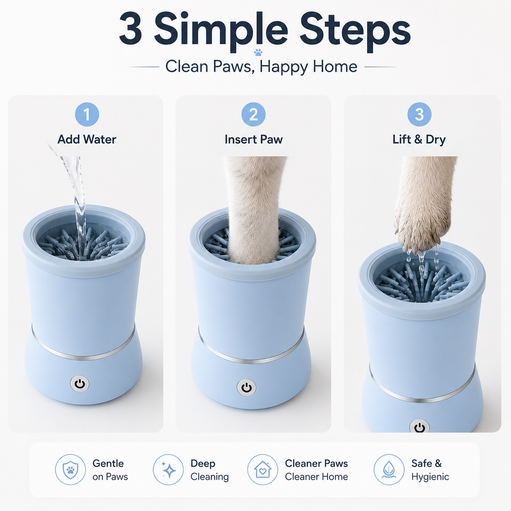 PawZella Smart Automatic Dog & Cat Paw Washer
