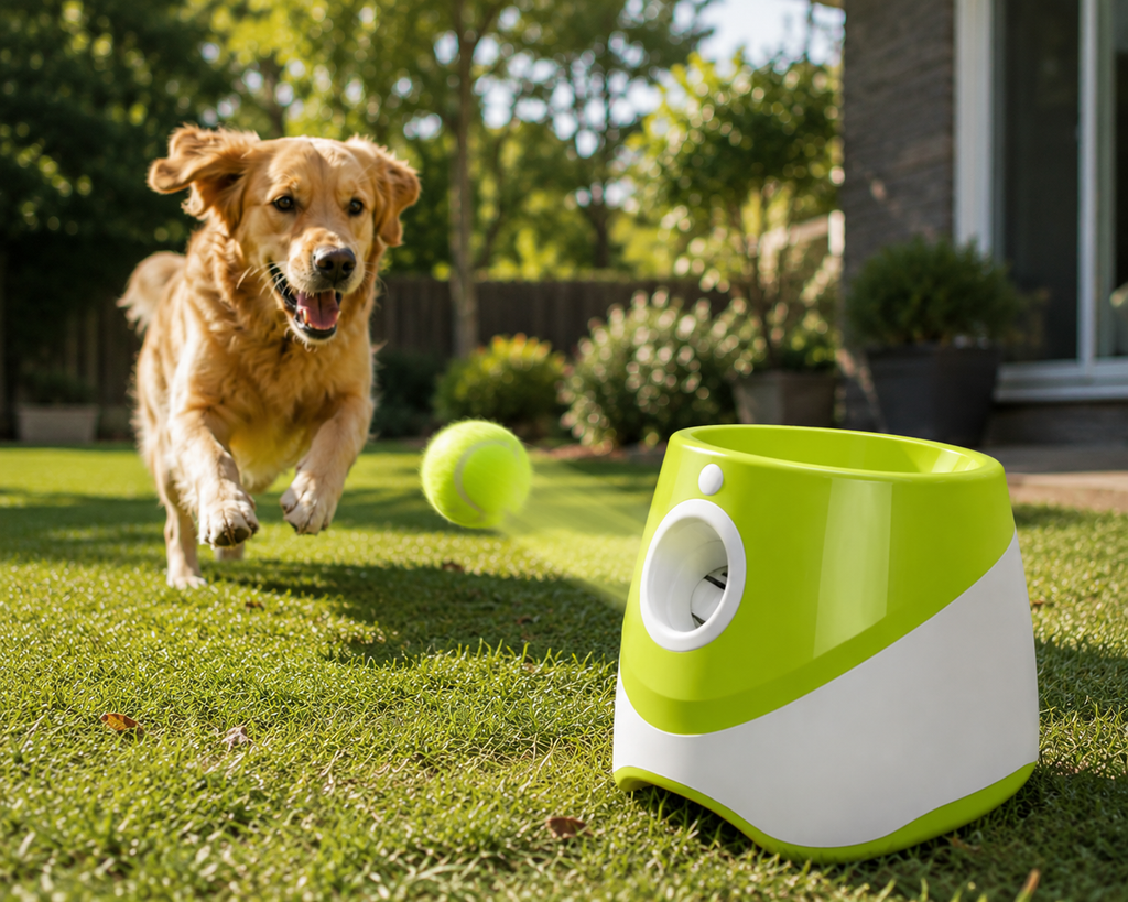 PawZella FetchFly™ — Automatic Dog Ball Launcher