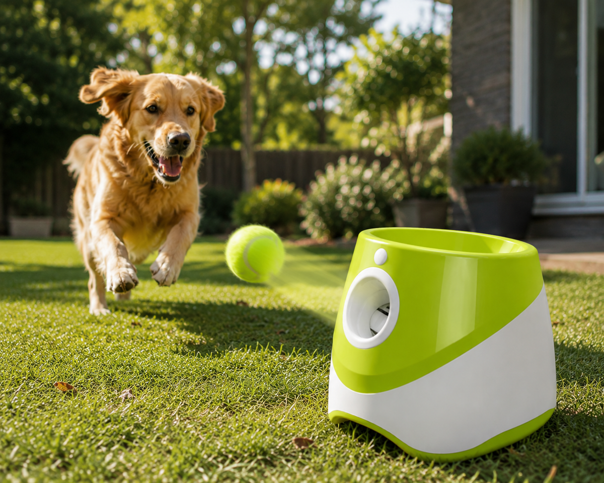PawZella FetchFly™ — Automatic Dog Ball Launcher