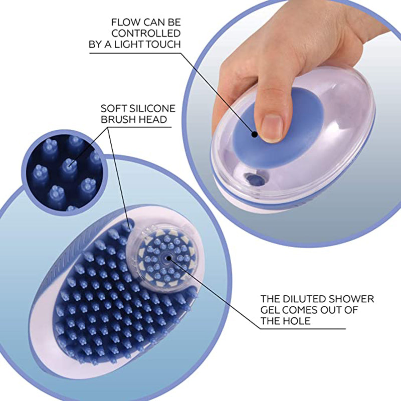 Pawzella 2-in-1 Pet Bath & Grooming Brush for Dogs & Cats