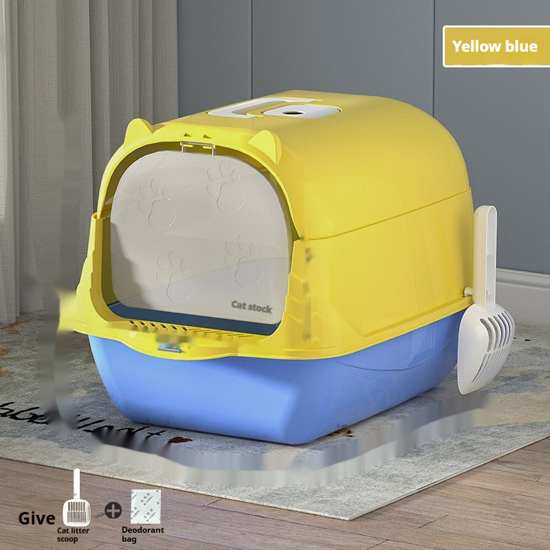 PawZella Large Enclosed Cat Litter Box with Scoop