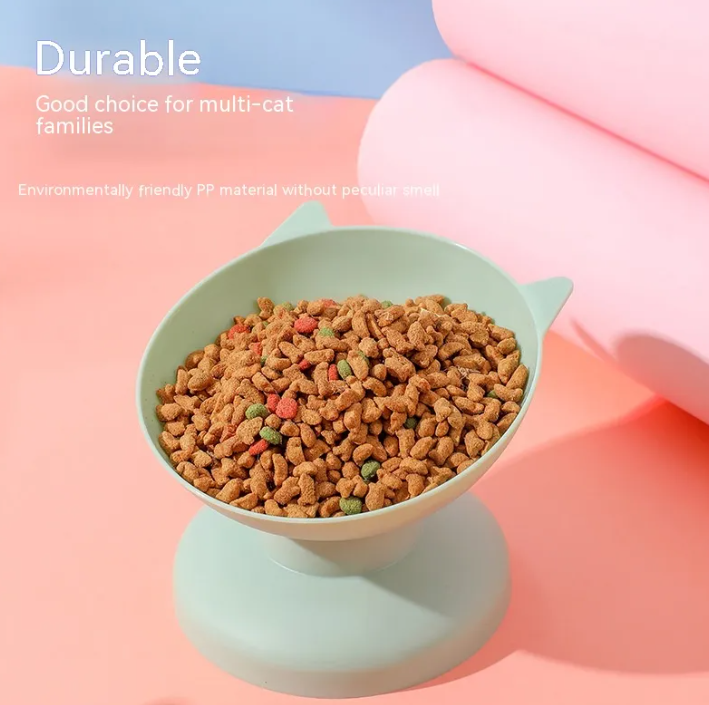 🐾 Pawzella WhiskerBowl™ – Elevated Cat Feeding Bowl 🩷🐱