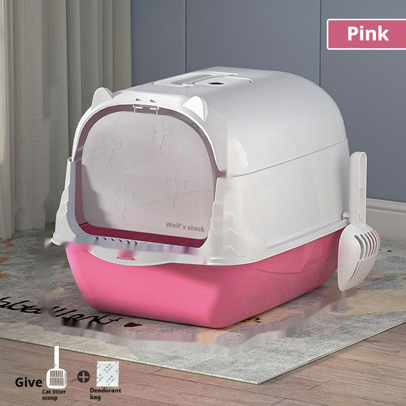PawZella Large Enclosed Cat Litter Box with Scoop